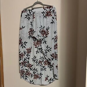 Charlotte Russet floral print skirt/shorts open front midi length back size M